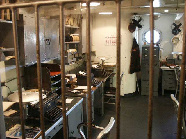 Royalty Free Picture of Battleship North Carolina's Message Room 