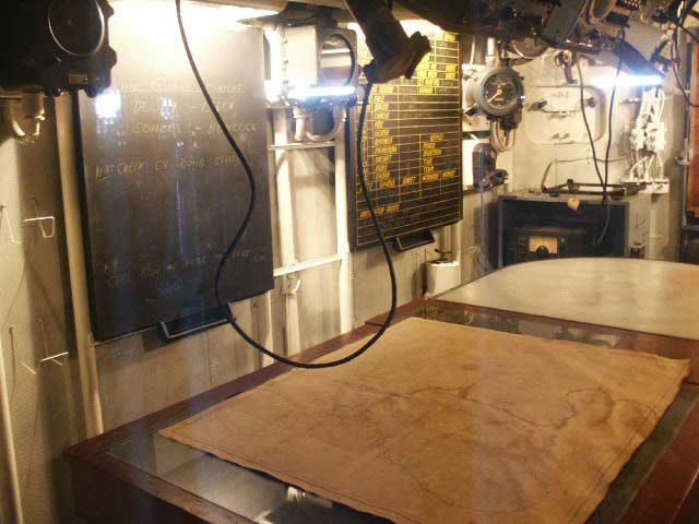 Royalty Free Picture of Battleship North Carolina's Navigations Maps