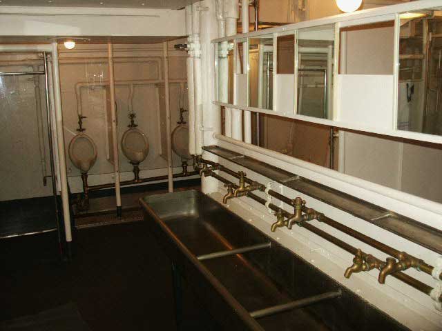 Royalty Free Picture of Battleship North Carolina's Bathrooms 