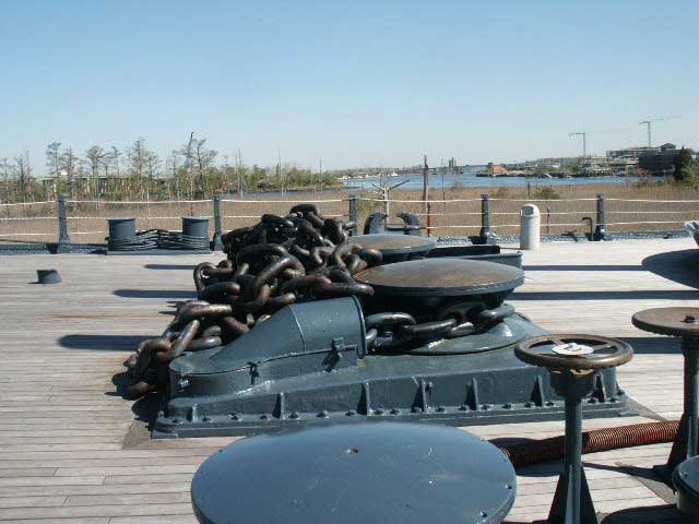 Royalty Free Picture of Battleship North Carolina's  Anchor Chain