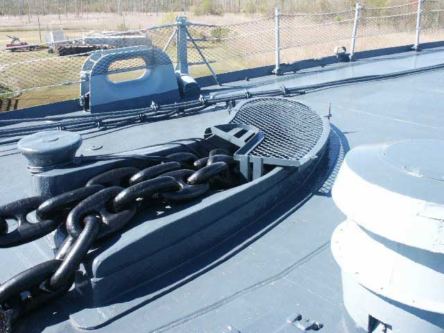 Royalty Free Picture of Battleship North Carolina's Anchor Chain 