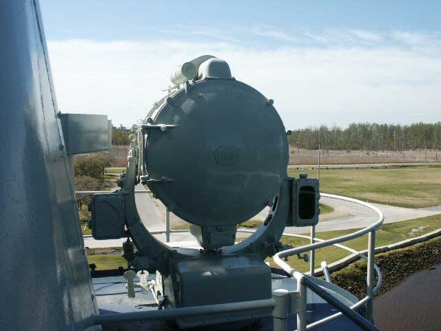 Royalty Free Picture of Battleship North Carolina's  Spot Light