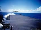 Plane taking off of USS Cowpens