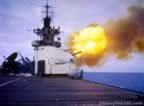 Guns fireing on the USS Hornet
