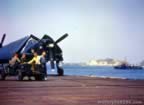 Plane on deck of USS Sangamon