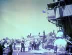Crew on deck of USS Santee