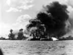 Pictures of Battleship Row during the Attack on Pearl Harbor  