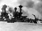 Pictures of Battleship Row during the Attack on Pearl Harbor  