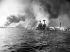 Pictures of Battleship Row during the Attack on Pearl Harbor  